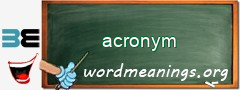 WordMeaning blackboard for acronym